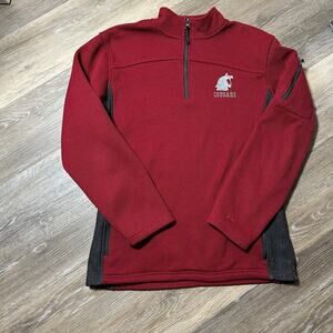 WSU Cougars Men's M Colosseum Thermal 1/4 Zip Pullover Sweatshirt Fleece Lining